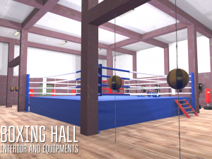 boxing hall - interior and equipments Modèle 3D
