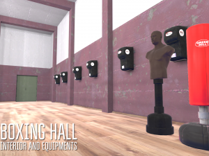 boxing hall - interior and equipments Modèle 3D
