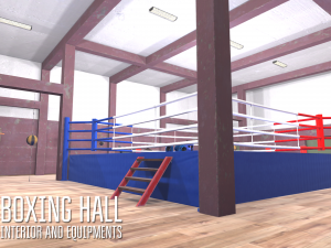 boxing hall - interior and equipments Modèle 3D