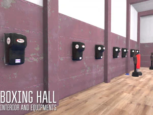 boxing hall - interior and equipments 3D Model