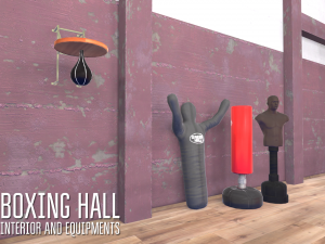 boxing hall - interior and equipments Modèle 3D