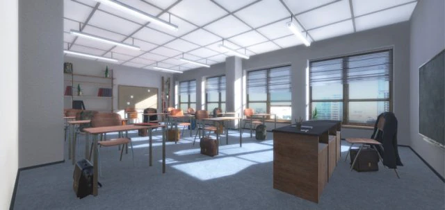 classroom - school 3D Model .c4d .max .obj .3ds .fbx .stl .blend 