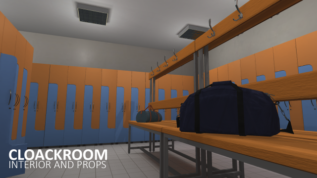 cloackroom - interior and props Model 3D .c4d .max .obj .3ds .fbx .stl .blend 