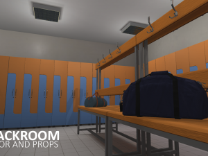 cloackroom - interior and props Model 3D