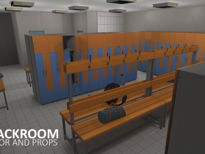 cloackroom - interior and props Model 3D