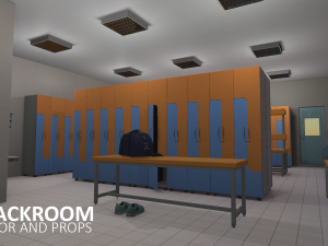 cloackroom - interior and props Model 3D