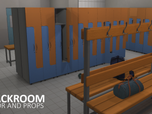 cloackroom - interior and props Model 3D