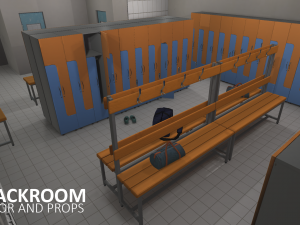 cloackroom - interior and props Model 3D