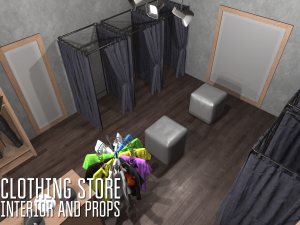 clothing store - interior and props Modelo 3D