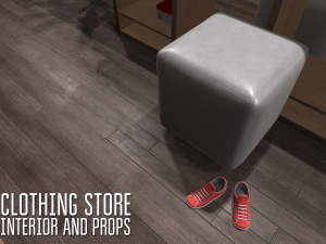 clothing store - interior and props 3D Model