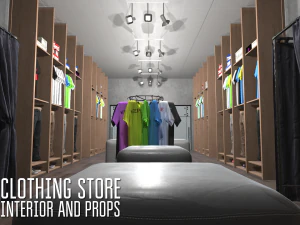 clothing store - interior and props 3D Model