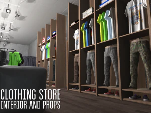 clothing store - interior and props 3D Model