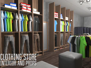 clothing store - interior and props 3D Model