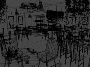 coffee shop - interior and props 3D Model