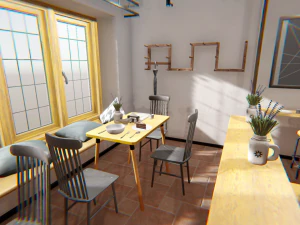 coffee shop - interior and props 3D Model