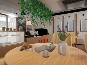 coffee shop - interior and props 3D Model