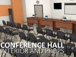 conference hall - interior and props 3D Model
