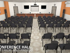conference hall - interior and props 3D Model