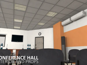 conference hall - interior and props 3D Model