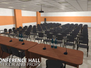 conference hall - interior and props 3D Model