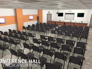 conference hall - interior and props 3D Model