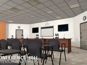 conference hall - interior and props 3D Model