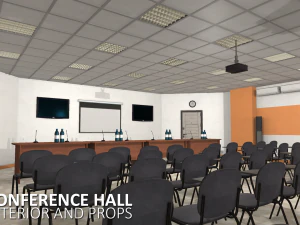 conference hall - interior and props 3D Model