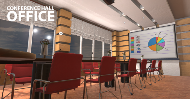 conference hall - office 3D Model .c4d .max .obj .3ds .fbx .stl .blend 