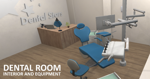 dental room - interior and equipment Modèle 3D .c4d .max .obj .3ds .fbx .stl .blend 