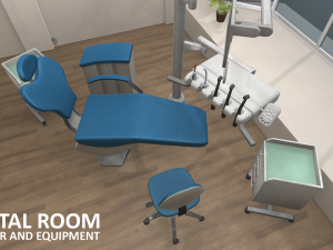 dental room - interior and equipment Modèle 3D