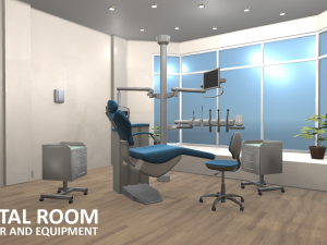 dental room - interior and equipment Modèle 3D