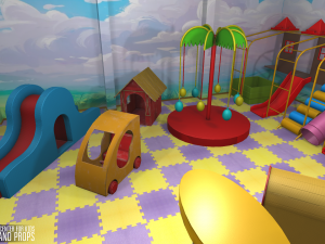 entertainment center for kids - interior and props Modèle 3D