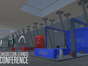 stand pameran - konferensi Model 3D
