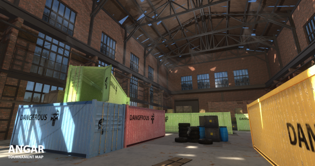 fps hangar - tournament map 3D Модель .c4d .max .obj .3ds .fbx .stl .blend 