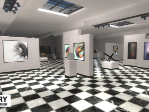 gallery - showroom environment 3D Model