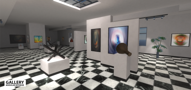 gallery - modular interior Modelo 3D .c4d .max .obj .3ds .fbx .stl .blend 