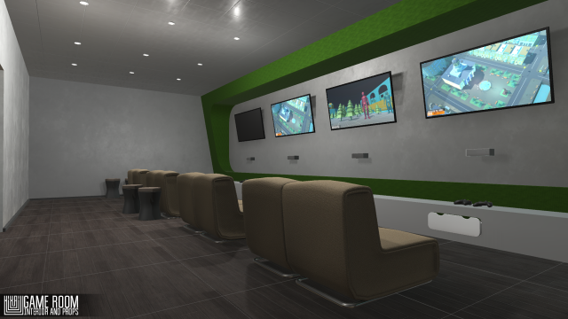 game room - interior and props Model 3D .c4d .max .obj .3ds .fbx .stl .blend 