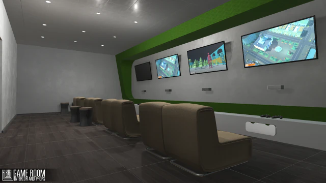 game room - interior and props 3D Model .c4d .max .obj .3ds .fbx .stl .blend