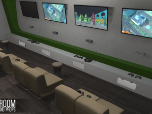 game room - interior and props Model 3D