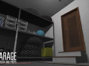 garage - interior and props 3D Model