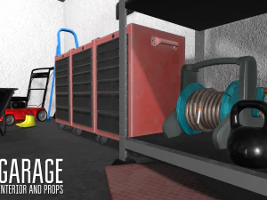 garage - interior and props 3D Model