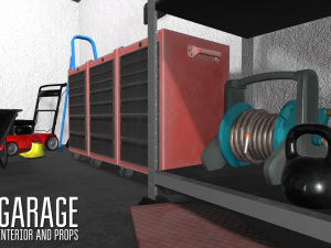 garage - interior and props Modelo 3D