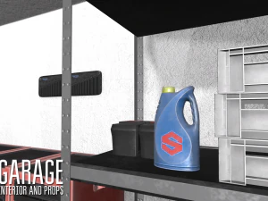 garage - interior and props 3D Model