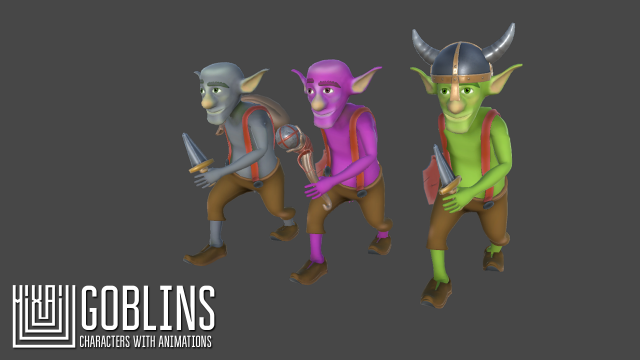goblins -characters with animations Modèle 3D .c4d .max .obj .3ds .fbx .stl .blend 
