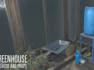 greenhouse - interior and props 3D Model