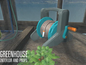 greenhouse - interior and props 3D Model
