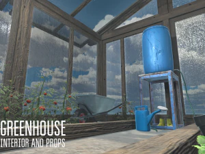 greenhouse - interior and props 3D Model