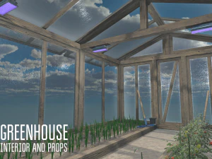 greenhouse - interior and props 3D Model