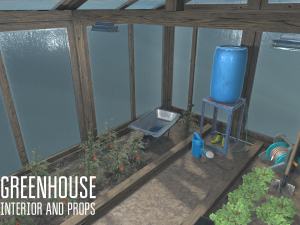 greenhouse - interior and props 3D 모델