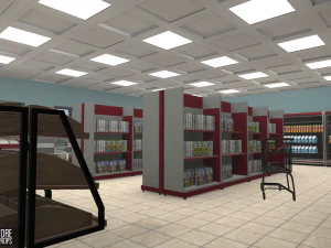 grocery store - interior and props 3D Model